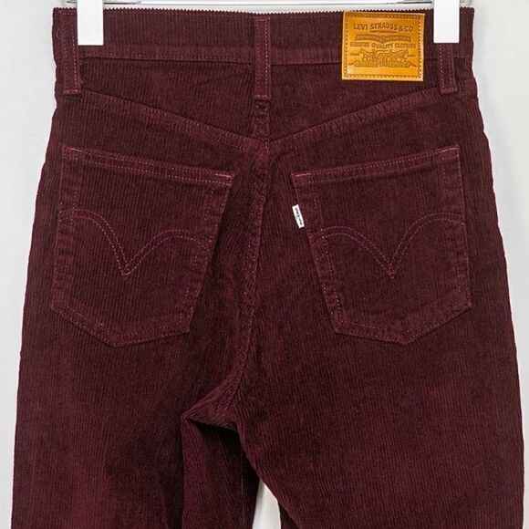 Levi's Ribcage Boot Cut Pants Jeans in Malbec Cord Corduroy - Picture 6 of 16